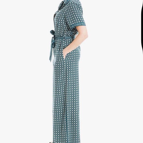 Max Studio Women's Button Top Collared Wide Leg Jumpsuit w/Front Waist Tie Small - Picture 4 of 7